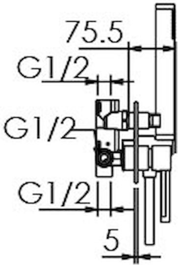 Excel Minimal Elektrisches Gitarren Set Eingebaute Wasserhähne 2 Ausgänge Telefon & Kopfbrause Wand