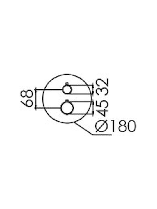 Excel Viento Built-In Set 2 Exits Mixer Telephone & Wall Shower Head Gold
