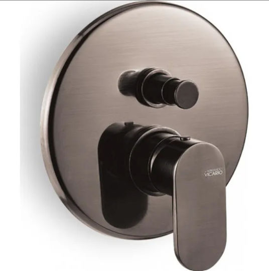 Built-in Set Mixer Overhead Shower Head Hand Shower Armando Vicario Slim 2 Exits Black Brushed