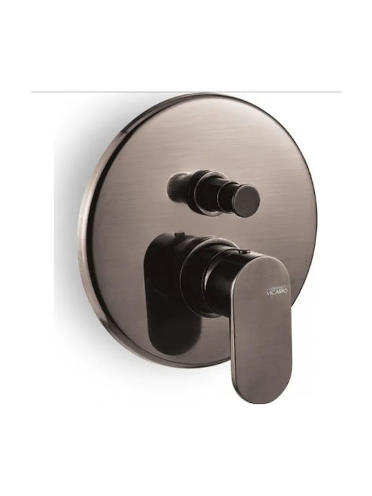 Built-in Set Mixer Wall Head Handshower Armando Vicario Slim 2 Exits Black Brushed