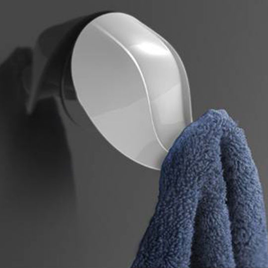Bathroom Hook Hanger Set of 2 Pieces 7.1x9.1x7.3cm Plastic Wall-Mounted Screws Transparent Bama Italy