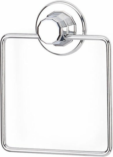 Tekno-tel Square Bathroom Towel Rack 16x4x16cm Thickness Ø7mm Load Capacity 12kg Chrome-Plated Steel Extra Strong Suction Cup