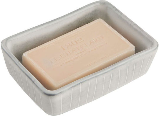 Henley Badezimmerbox mit Seifenschale Grau Keramik Länge 12 x Breite 8,5 x Höhe 4 cm