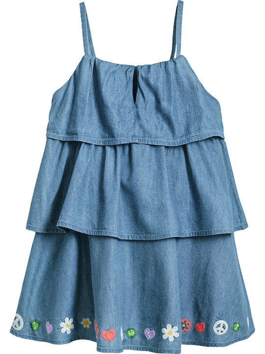 Happy Rochie Fete Fără Mâneci Denim Set Cu Accesorii Jeans