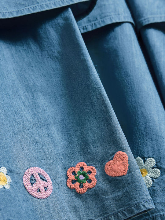 Happy Rochie Fete Fără Mâneci Denim Set Cu Accesorii Jeans