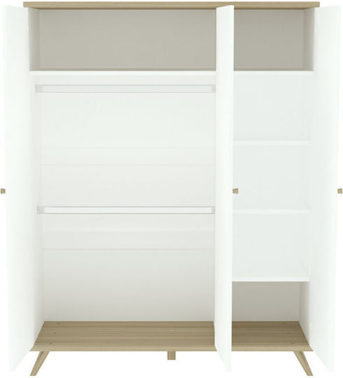 Drei Türen Schrank Weiß 176x136.5x176cm