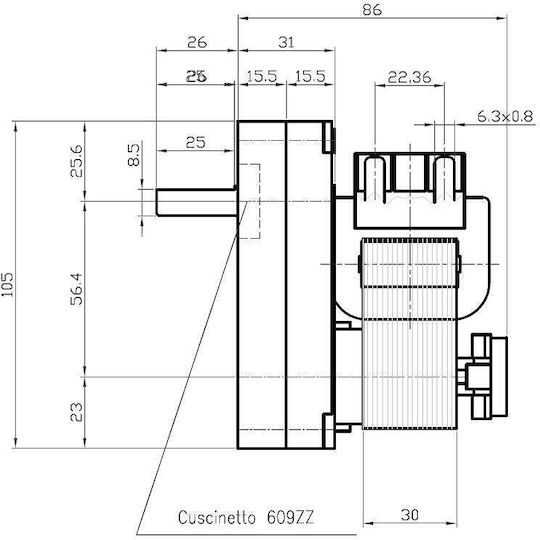 Мотор със зъбни колела за пелетна печка Kenta K9175051 1.5rpm Deville Tmc Edilkamin
