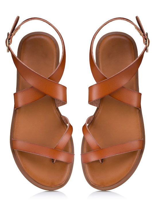 Women's Flat Sandals in Brown Color