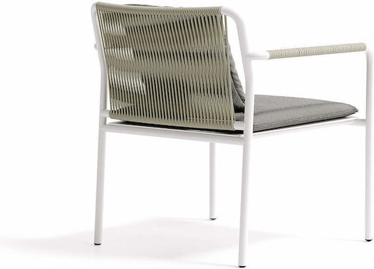 Gartenstühle Air Außengelände Grau Aluminium Grau Seil 70x67x77cm Atmosphera
