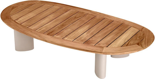 Free Form Table Wood Teak Aluminum Dimension 170x85x34cm Eichholtz