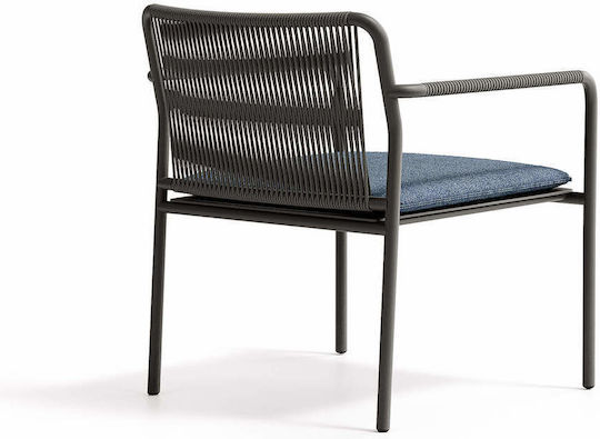 Gartenstühle Air Außengelände Grau Aluminium Grau Seil 70x67x77cm Atmosphera