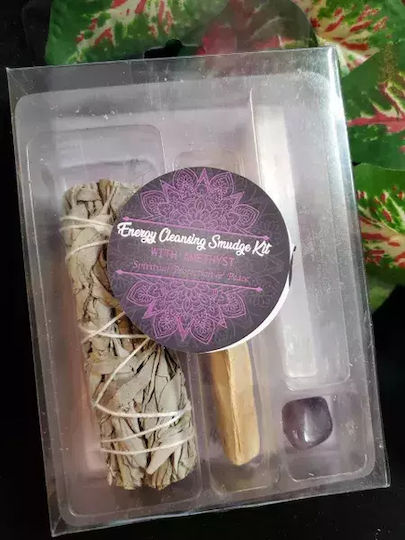 Energy Cleansing Smudge Kit Palo Santo Sage Amethyst & Selenite