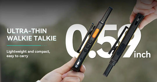 Retevis B63s + 2x G-hook Earpiece C9239a Walkie Talkie 0.5W με Μονόχρωμη Οθόνη Σε Διάφανο Χρώμα