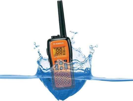 Albrecht Tectalk Float 2 Ασύρματος Πομποδέκτης PMR με Μονόχρωμη Οθόνη Σετ 2τμχ Σε Πορτοκαλί Χρώμα
