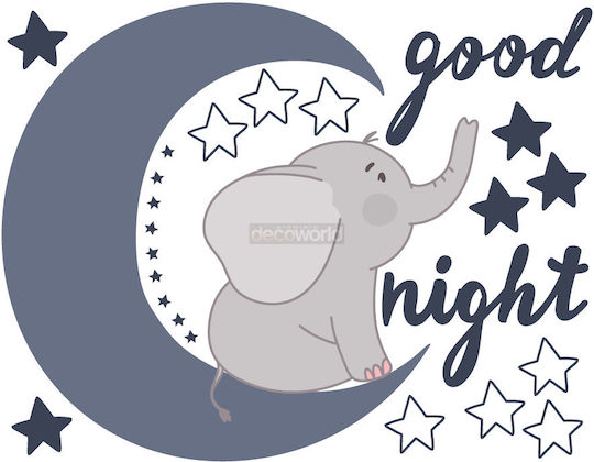 Kids Wall Stickers Moon Elephant Stick800