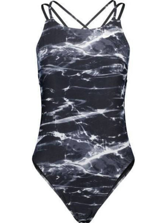 Spiderback Allprint Αθλητικό Ολόσωμο Μαγιό Μαύρο