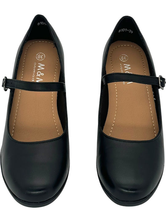 Pumps mit Riemchen & mittelhoher Absatz Schwarz