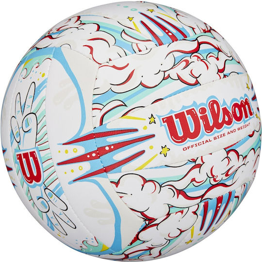 Beach Volley Ball Wilson Graffiti Peace White Blue Wv4008302xbof