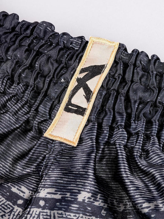Muay Thai 8 Weapons Hanuman Black Gold Boxing Shorts