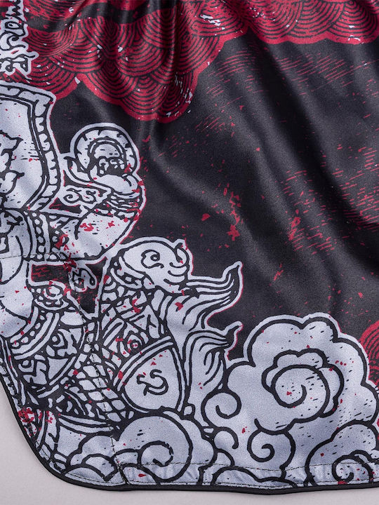 Muay Thai Boxershorts 8 Weapons Hanuman Schwarz Rot