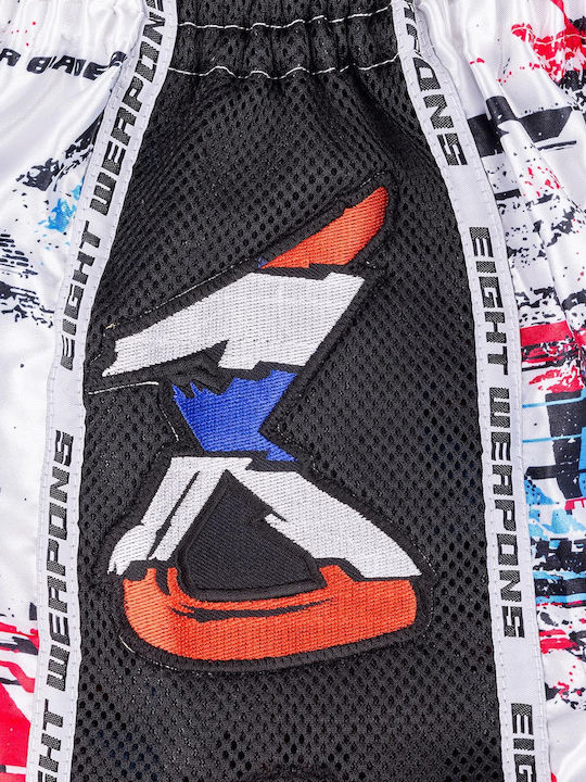 Muay Thai Boxershorts 8 Weapons Cut Like A Blade 2.0 Weiße