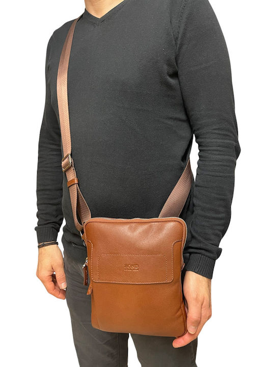 Leather Men's Bag Shoulder / Crossbody Tabac Brown
