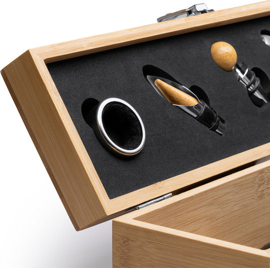 Set De Accesorii Pentru Vin Din Lemn Luxos