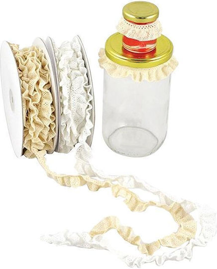 Κορδέλα 9μ Elastic Lace Ribbon 20χιλ Λευκό