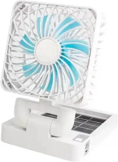 Car Fan Solar Panel Portable Rechargeable Foldable Very Powerful Made Abs 3 Power Levels White
