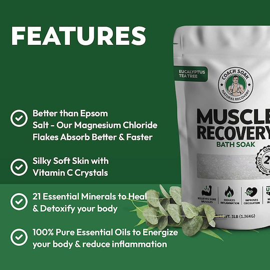Muscle Recovery Bath Soak Eucalyptus Tea Tree 1.36kg