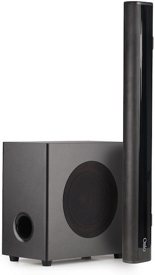 Osio OSBT-9060 Soundbar 2.0 Bluetooth και HDMI 15W με Ασύρματο Subwoofer και Τηλεχειριστήριο Μαύρο
