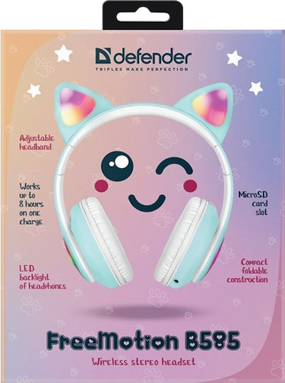 Defender Freemotion B585 Wireless On Ear Gaming Headset with Connection Bluetooth Green