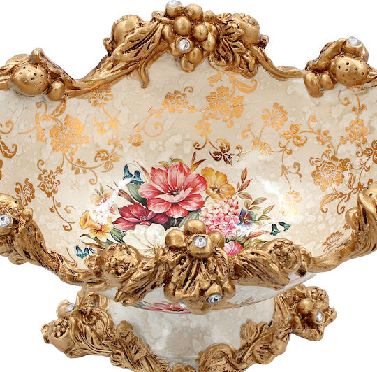 Decorative Bowl Polyresin 39x19x24 Cm Gondola Floral Keskor 66001