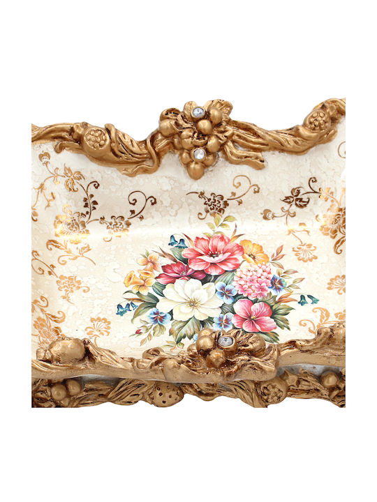 Decorative Polyresin Bowl 34x21x13 Cm Floral Keskor 66004