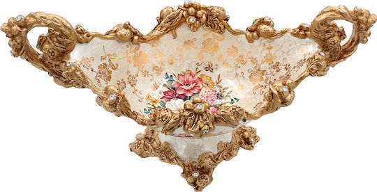 Decorative Bowl Polyresin 39x19x24 Cm Gondola Floral Keskor 66001
