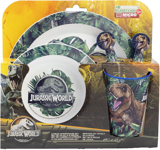 Alouette Σετ Φαγητού Micro Jurassic World Franchise από Πλαστικό Πολύχρωμο 5τμχ για 4+ μηνών