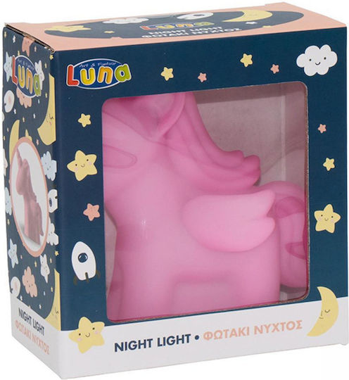 Luna Nachtlicht Für Das Kinderzimmer LED Einhorn Batterien Rosa