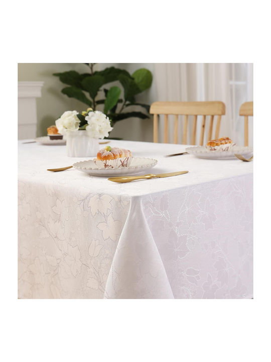 Tablecloth Stain Resistant Smiry Waterproof Washable White 140x140cm