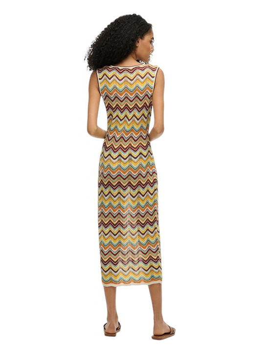 Rochie Tricotată pentru Femei Superdry, Croială Slim, W8011848a-f4w, Dungi Zig Zag Mentă, Mint W8011848a-f4w