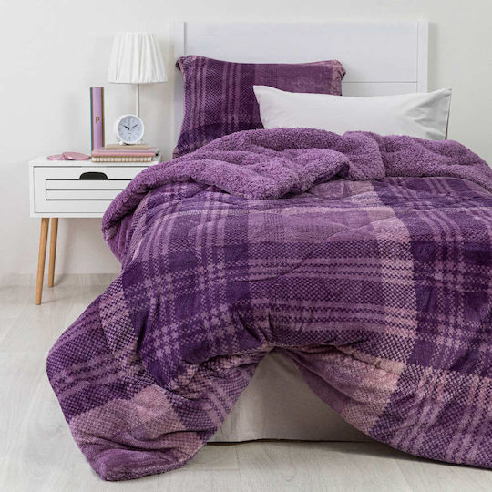 Borea Παιδικό Κουβερτοπάπλωμα Μονό Boxy Μωβ 160x220εκ.