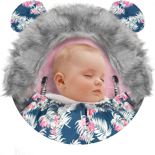 Ricokids Elmi Sac de picioare pentru cărucior Albastru cu căptușeală de catifea 95x48εκ.