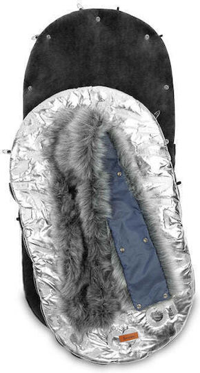 Sensillo Aspen Universal Waterproof Stroller Footmuff Gray with Fleece Lining 95x45cm