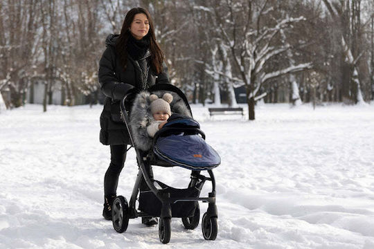 Sensillo Aspen Universal Waterproof Stroller Footmuff Gray with Fleece Lining 95x45cm