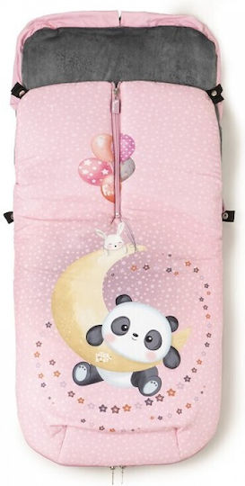 Interbaby Panda Luna Universal Kinderwagen-Fußsack Rosa 90x46εκ.