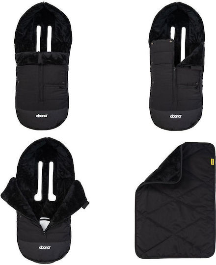 Doona Stroller Footmuff Black with Fleece Lining 93x18cm