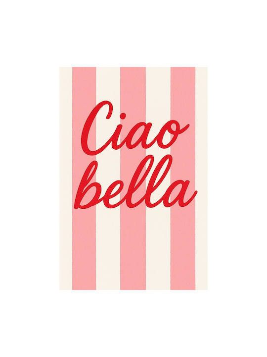 Retro Decorative Poster Paintings Kitchen Frameless A4 Glossy Print Stripes Ciao Bella