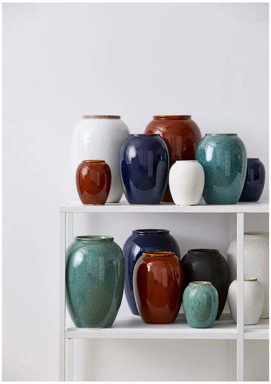 Oz Decorative Vase Petrol Blue 13x13x20cm