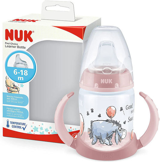 Nuk First Choice with Temperature Control Indicator Educational Sippy Cup Plastic with Handles Pink Gary Pink for 6m+m+ 150ml