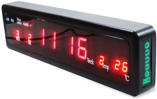 Wanduhr Digital Kunststoff Transparent 31.5x8.5cm