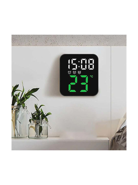 Wall Clock Digital Green 11x10cm
